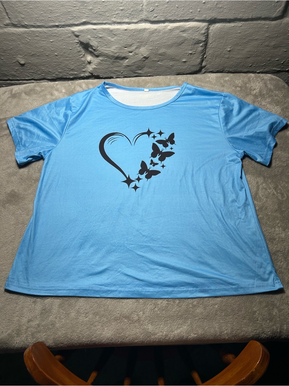 Light Blue Girls' Heart & Butterfly Graphic Tee